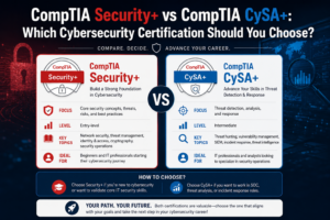 Security+ vs CySA+ Best Cybersecurity Certification